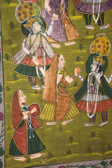 Vintage Pichhavai Painting Of Krishna With Female Gopis Dancing For Sale At 1stdibs Krishna