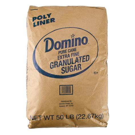 Domino Extra Fine Granulated Sugar 50 Lb