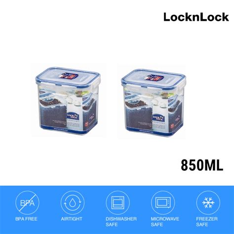 LocknLock Official Classic Airtight Food Container 850ML 2 Pcs HPL