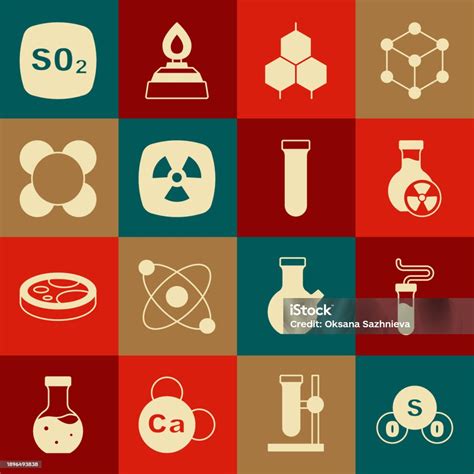 Set Sulfur Dioxide So2 Test Tube With Toxic Liquid Chemical Formula