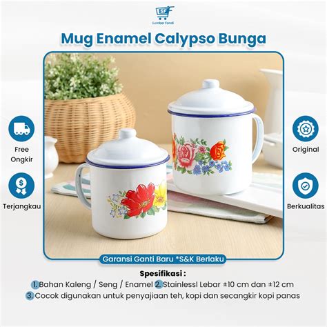 Jual Mug Enamel Tebal Calypso Bunga Cm Dan Cm Sumberfandi Store