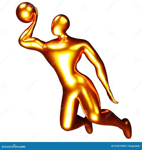 3d Bronze Basketball Player Figure Doing Slam Dunk Stock Photo