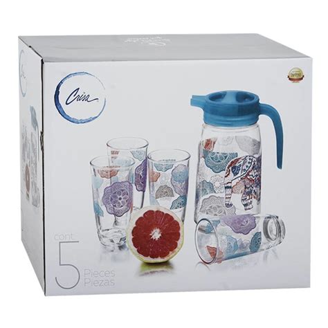 Set De Piezas Cinsa Vasos Jarra De Vidrio Walmart