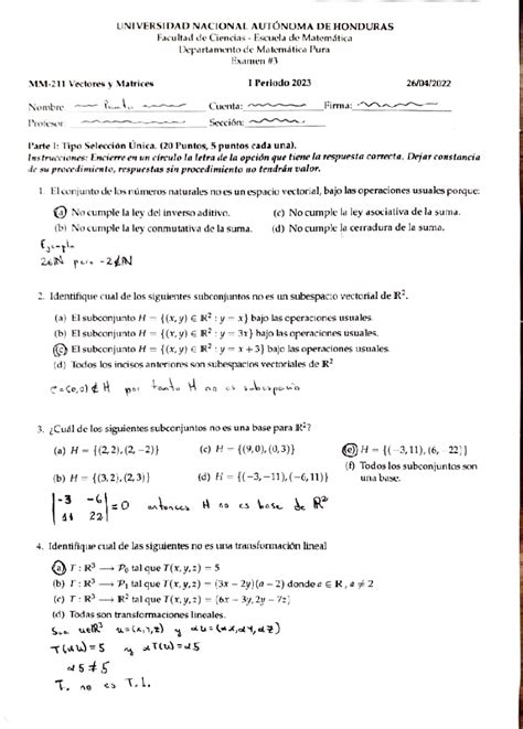 MM211Pauta Examen Tercer Parcial Primer Periodo 2023Vectores MM 211