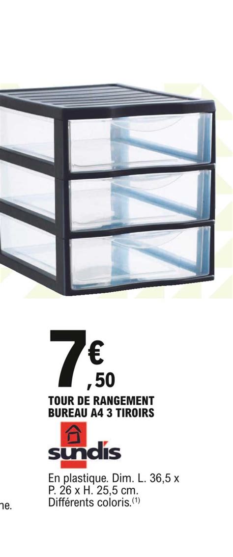 Promo Tour De Rangement Bureau A Tiroirs Sundis Chez E Leclerc