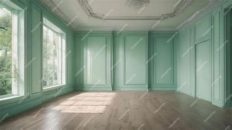 Premium Photo Empty Mint Green Room Interior Design With Natural Light