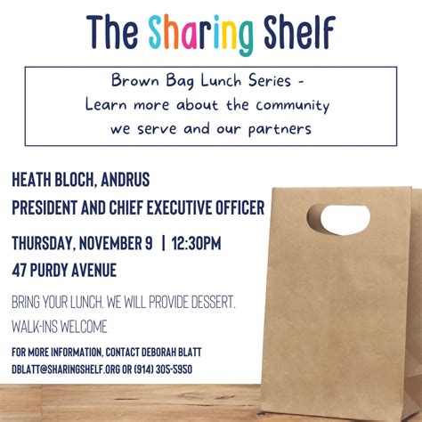 Brown Bag Lunch With Heath Bloch Andrus The Sharing Shelf