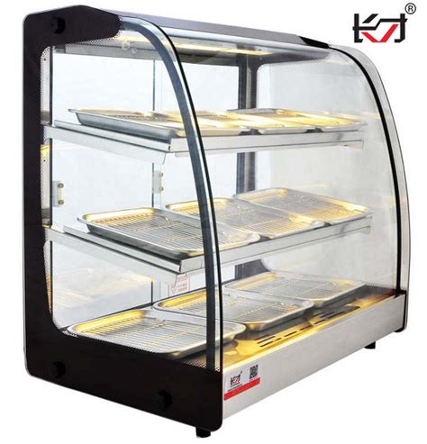CH D Glass Countertop Electric Hot Food Display Stainless Steel Pie Warmer Showcase Fast Food