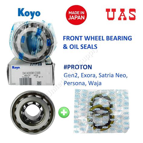 Koyo Front Wheel Bearing With Oil Seals Set For Proton Waja Gen