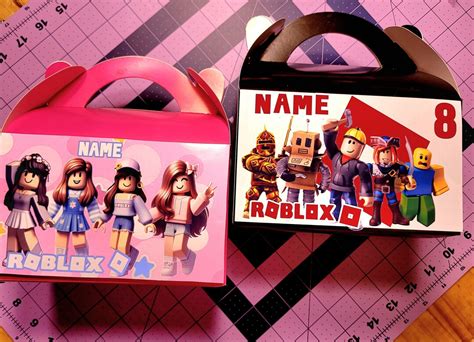 Roblox Favor Box Girl Roblox Box Boy Roblox Birthday Roblox Custom Gable Box Roblox T Boxi Etsy