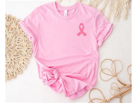 Breast Cancer Ribbon Shirt Pink Ribbon Shirt Breast Cancer Etsy