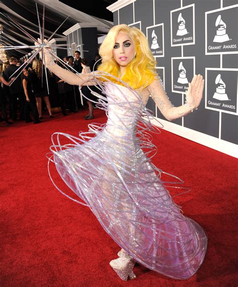 Lady Gaga Giorgio Armani Prive Most Memorable Grammys Fashion