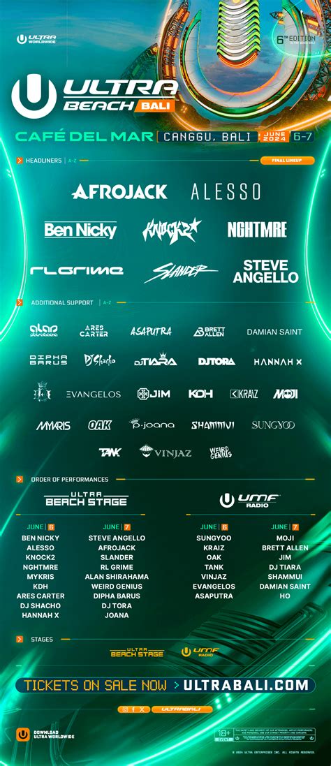 Lineup Ultra Bali June 6 7 — 2024