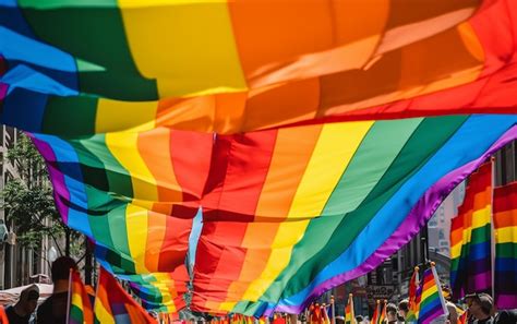 Bandeira Da Comunidade Lgbt Orgulho M S E Parada Do Orgulho Foto Premium