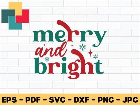 Merry And Bright Svg Design Graphic By Creativeprosvg Creative Fabrica