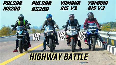 Pulsar Rs200 Vs Pulsar Ns200 Vs Yamaha R15 V3 Vs Yamaha R15 V2 Long