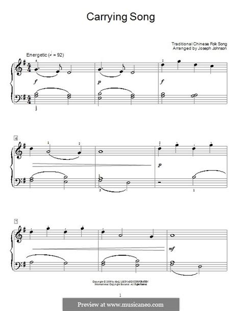 Carrying Song By Folklore Sheet Music On Musicaneo