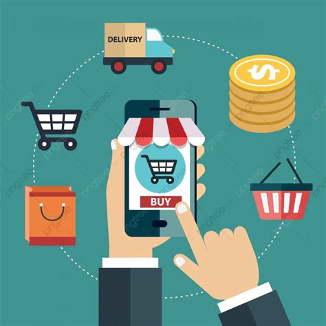 Ilustración De Vector Plano De Marketing Móvil Y Concepto De Compras