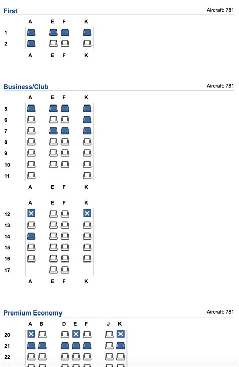 British Airways 787 Seat Map