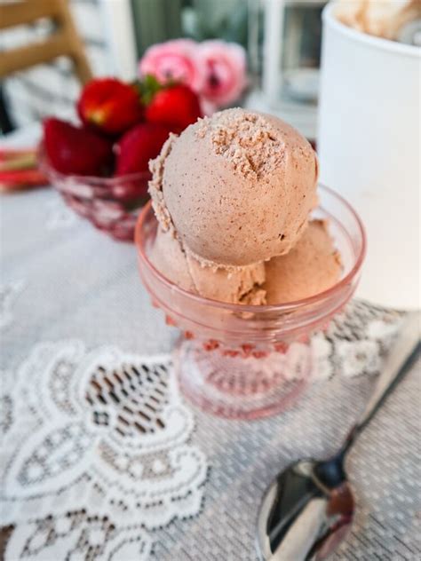 Vegan Roasted Strawberry Rhubarb Ice Cream Fragrant Vanilla Cake