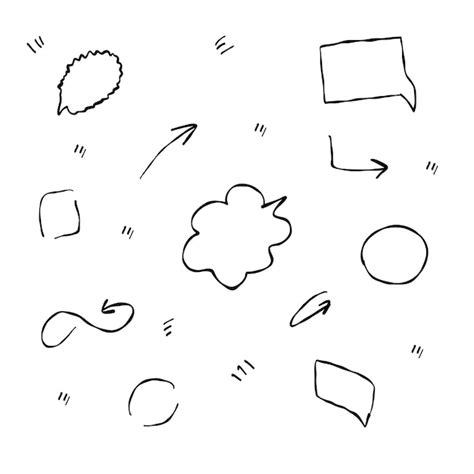 Nubes Signos Flechas Doodle Iconos Establece Elementos Vector Premium