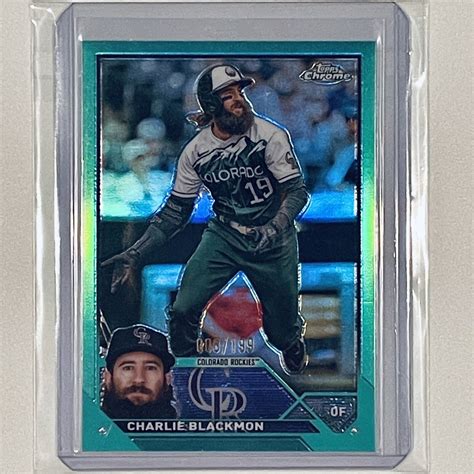 Charlie Blackmon Serial Aqua Refractor Topps Chrome