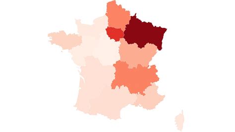 CARTE Coronavirus toutes les régions de France métropolitaine sont