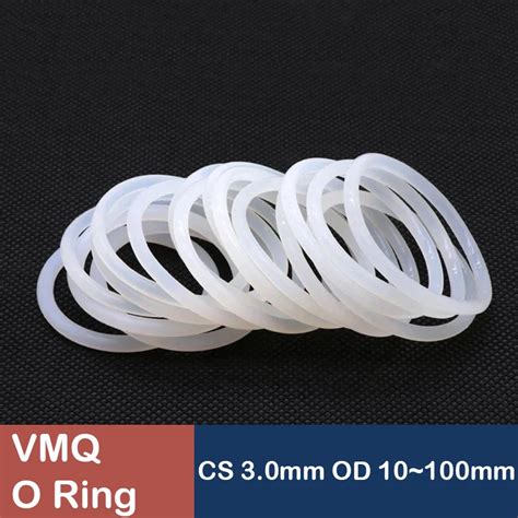 10pcs White Silicone O Ring Gasket Cs 3mm Od 10 100mm Foodgrade