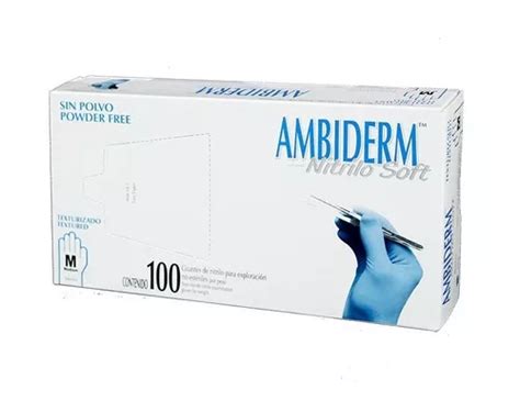 Guante Ambiderm Nitrilo Azul Soft Chico Caja Con 100