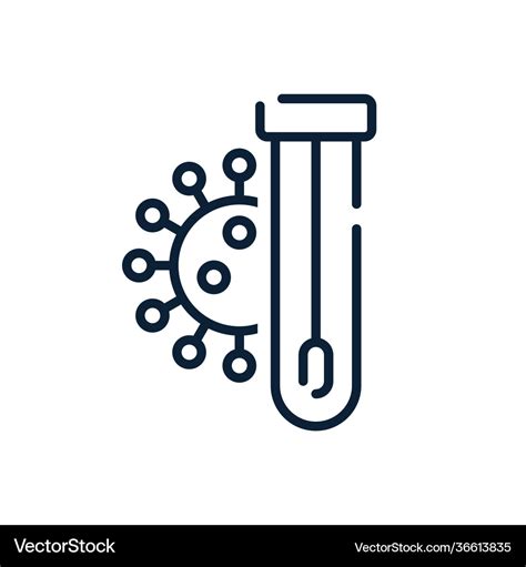 Covid19 Pcr Test Line Icon Corona Virus Royalty Free Vector