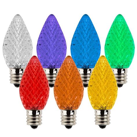 C7 Led Bulbs Diamond Faceted Replacement Christmas Light Bulbs 5