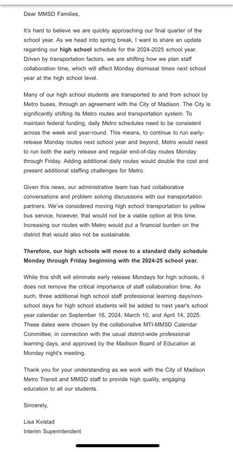 Mmsd Eliminating Monday Early Release For High Schools For 2024 2025