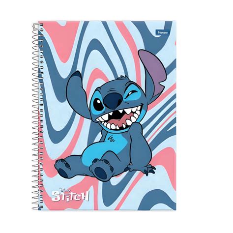 Caderno Universitário Capa Dura 1 Matéria Foroni Stitch 80 no Shoptime