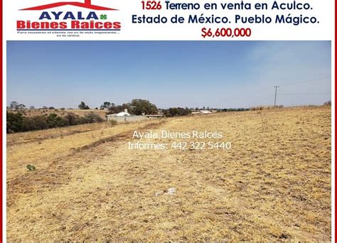 Terreno En Venta Estado De Mexico Aculco M