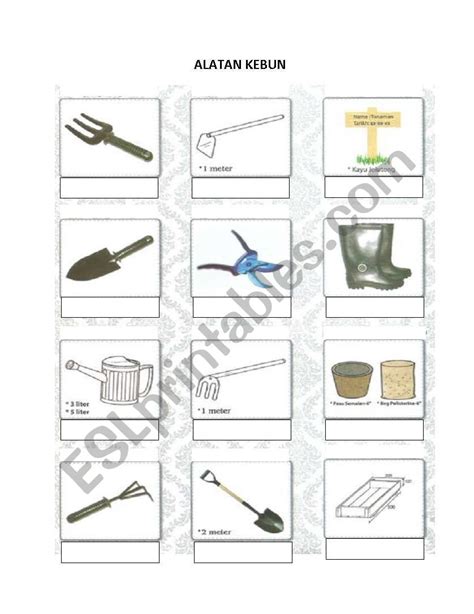 Gardening Tools Esl Worksheet By Bond