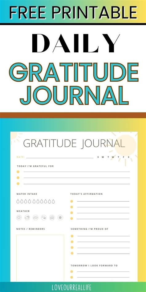 Free Printable Daily Gratitude Journal Template With Prompts