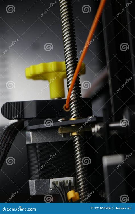 Filament Extruding Mechanism Of 3d Printer Using Stepper Motor Closeup