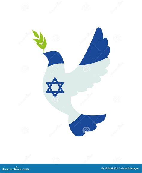 Israel Flag In Peace Dove Stock Vector Illustration Of Patriotic