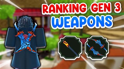 Ranking Every Gen Weapon In Shindo Life Anime Roblox Youtube