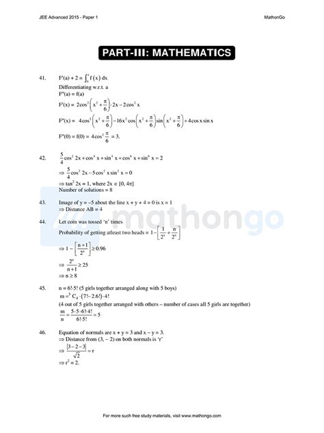 Jee Advanced 2015 Question Paper 1 Mathongo
