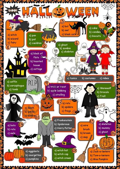 Halloween Multiple Choice Esl Worksheet By Mada 1