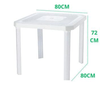 Mesa Plastica Quadrada Desmontavel Branca 80cm Resistente Forte Piscina