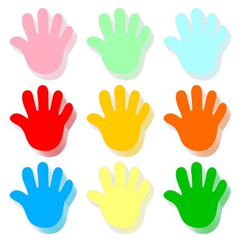 Buy Pieces Large Hand Cut Outs Paper Hand Shape Assorted Color Hand