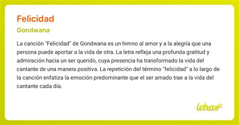 Significado De La Canción Felicidad Gondwana Letras