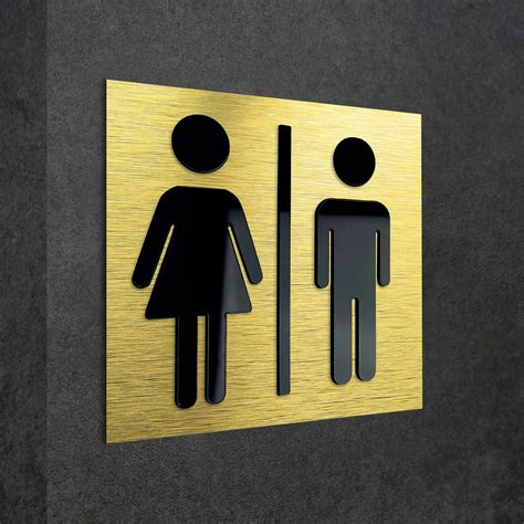 Mens And Womens Restroom Signs All Gender Bathroom Sign Unisex Restrooms Signage Toilet Wc