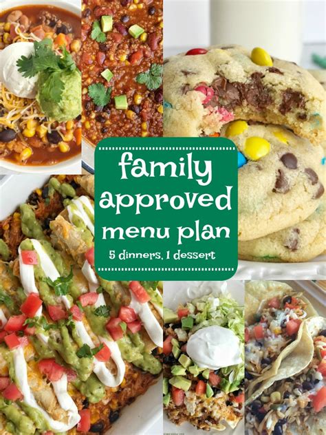 Family Approved Menu Plan - week 13 - Together as Family