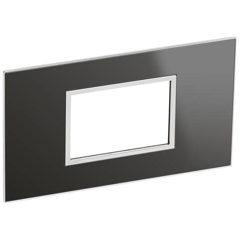 Arteor Surround Plate Shaver Socket3 Module Square Reflective Black Simkiss Solutions