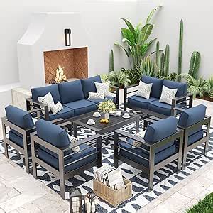 Amazon UDPATIO 7 Pieces Patio Aluminum Furniture Set Oversized