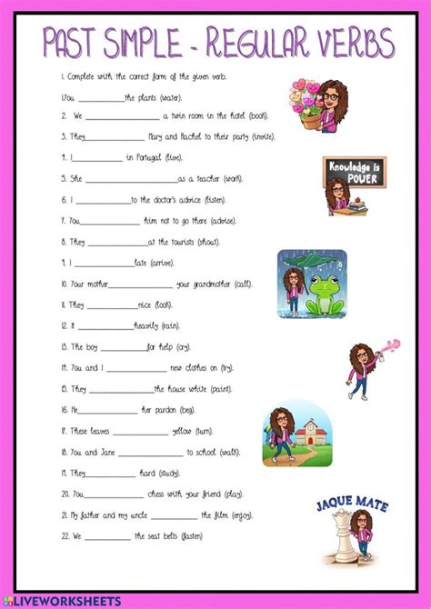 Free Past Simple Regular Verbs Worksheet