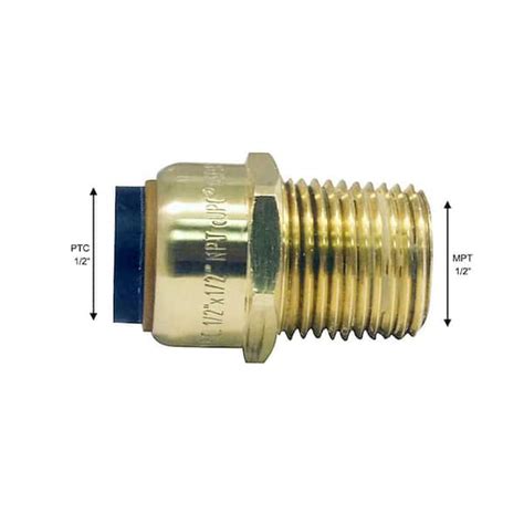 Tectite In Brass Push To Connect X Male Pipe Thread Adapter